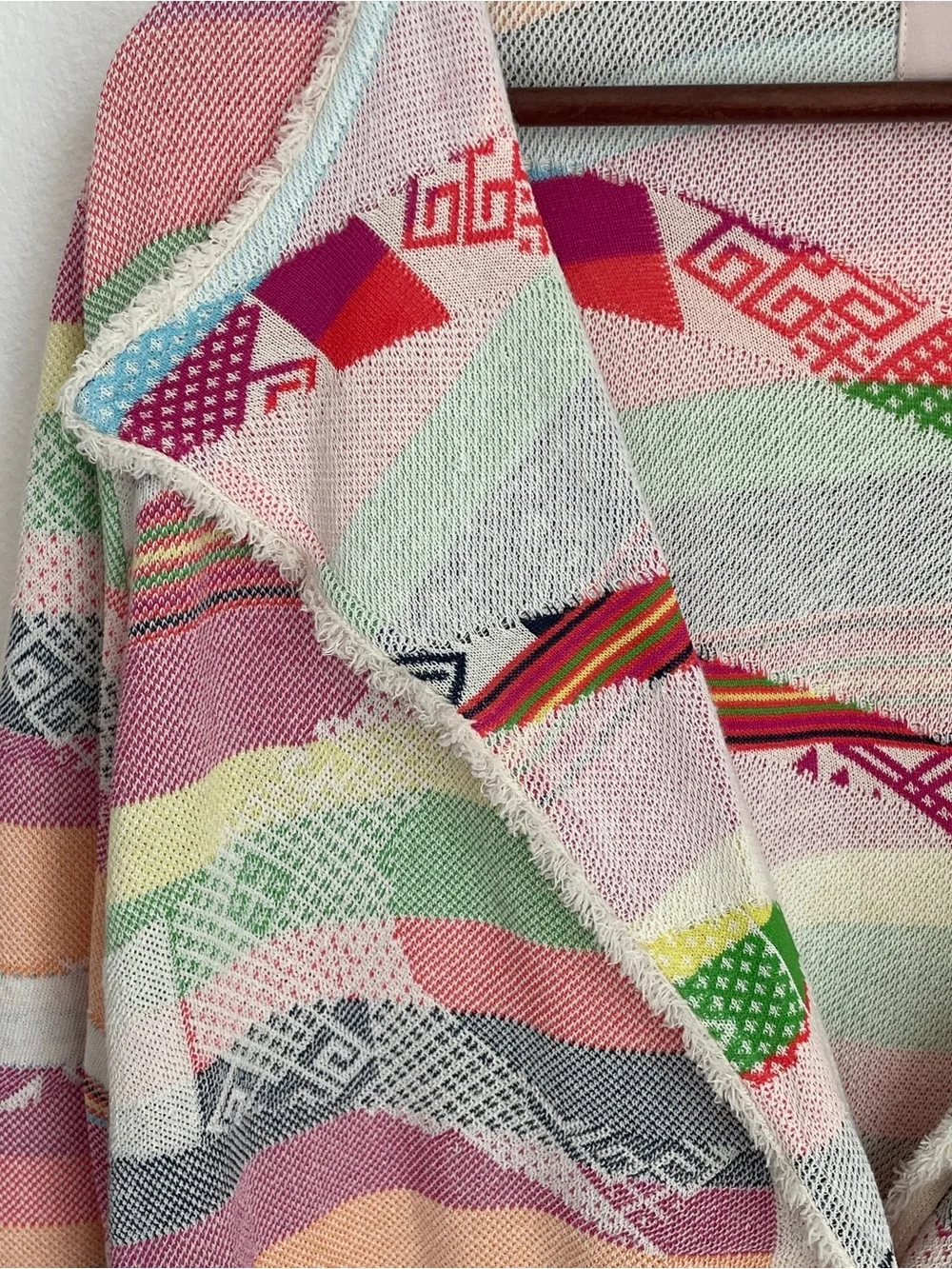 Aldo Martins Silan Cardigan Pastel Aztec Geometric Open Front Western Medium